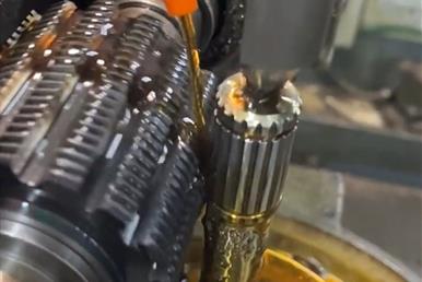 Hobbing a small splined shaft