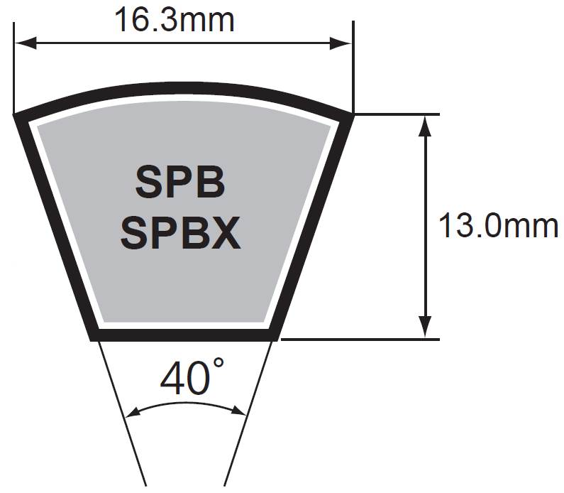 XPB Cogged Belt (16.3mm x 13mm )