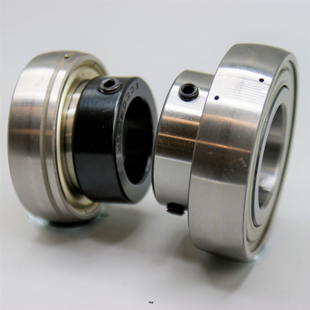 40mm Metric Bearing Insert Sphrical OD - Flat Backed-Set Screw Lock
