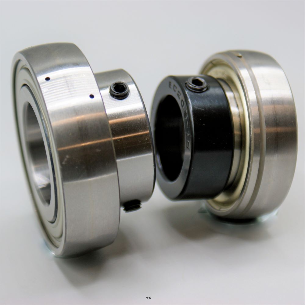 50mm Metric Bearing Insert Sphrical OD - Flat Backed-Set Screw Lock