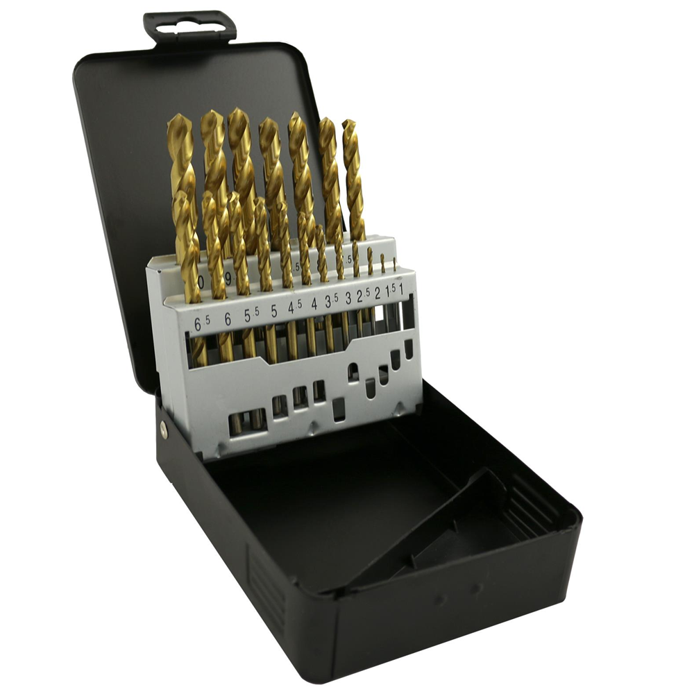 19pc HSS Titanium Drill Bit Set 1mm - 10mm (0.5mm Increments)