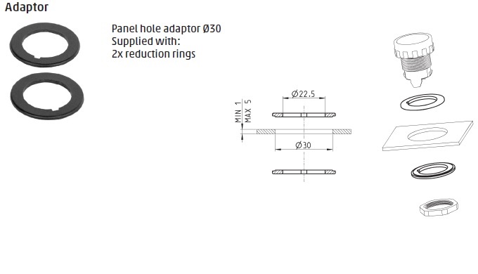 Adaptor bracket 22mm/30mm