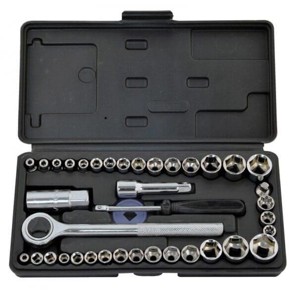 40 Piece Socket Set Reversible 1/4