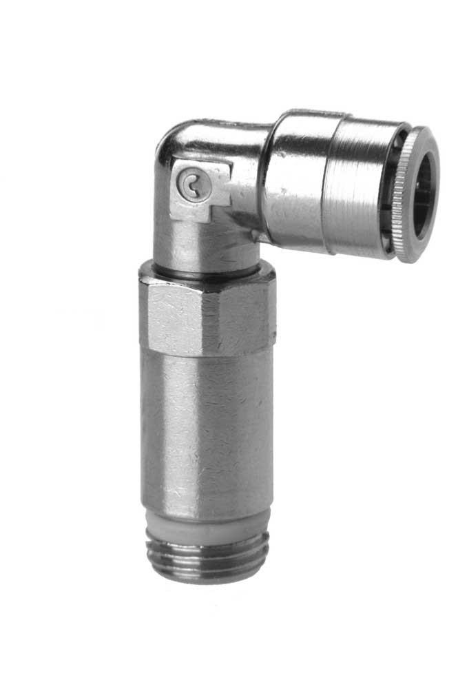 Push In Fitting Extended Swivel Elbow 6mm Tube 1/4