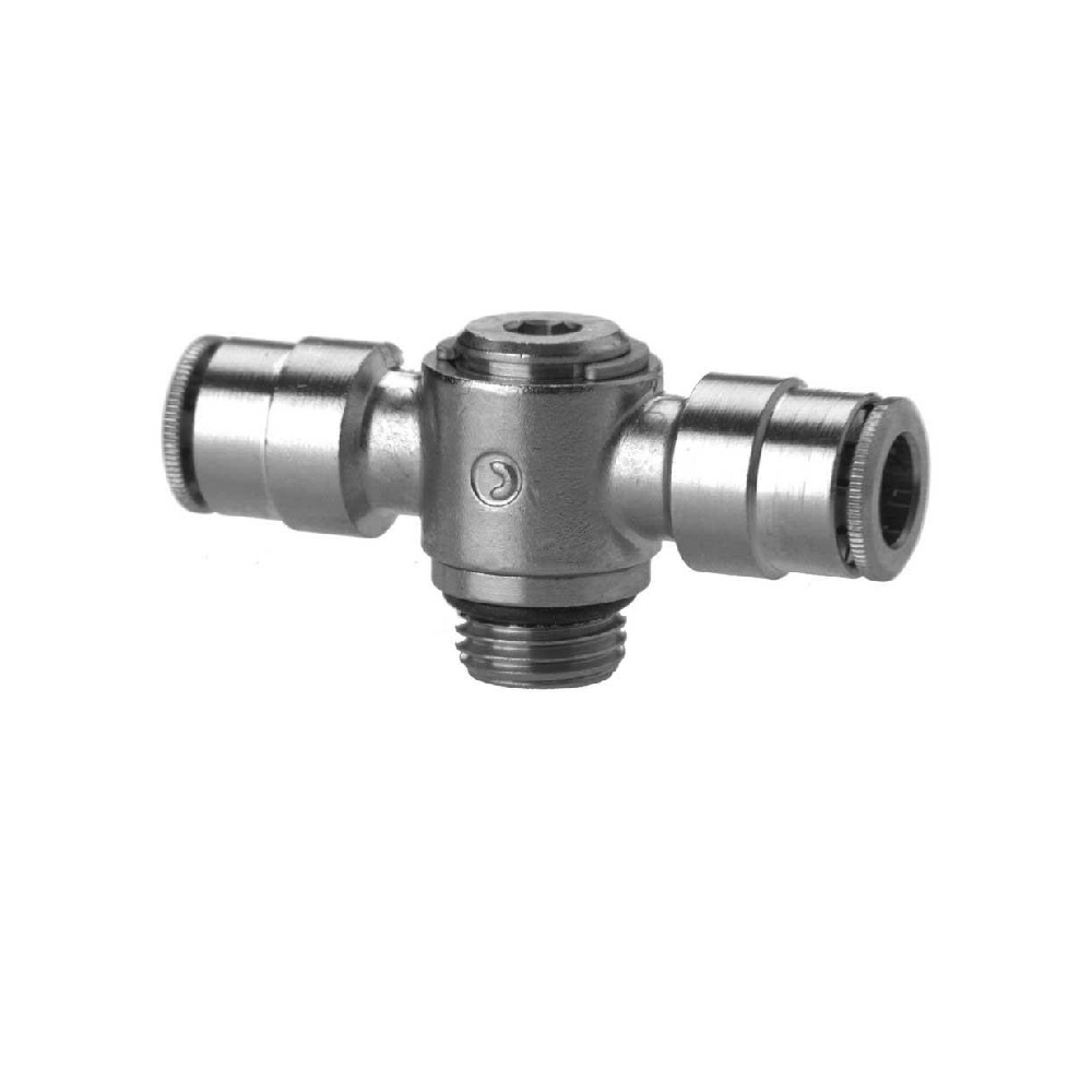 Push In Fitting Double Banjo 10mm Tube 1/4