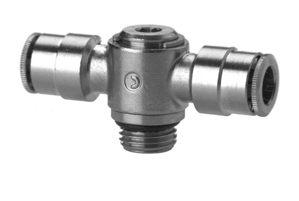 Push In Fitting Double Banjo 10mm Tube 1/4
