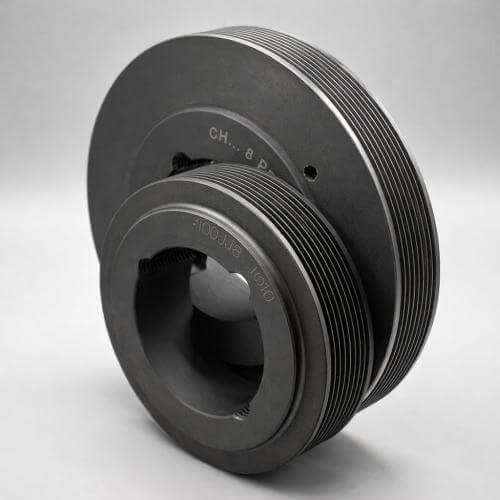 45mm Poly-V pulley for 8-rib belts – pilot bore