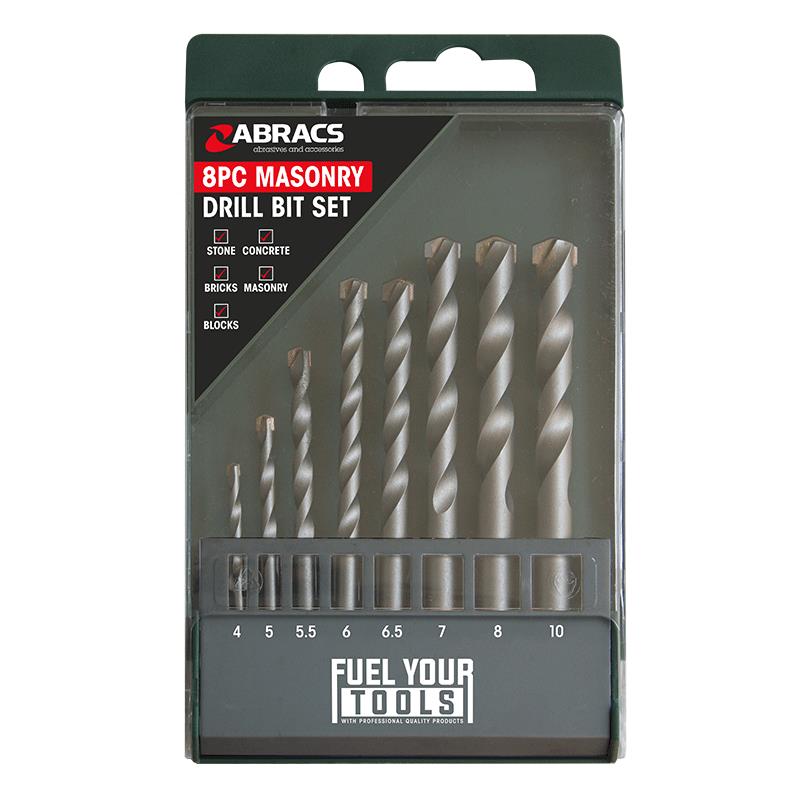 8pc  MASONARY  DRILL BIT SET 4mm - 8mm