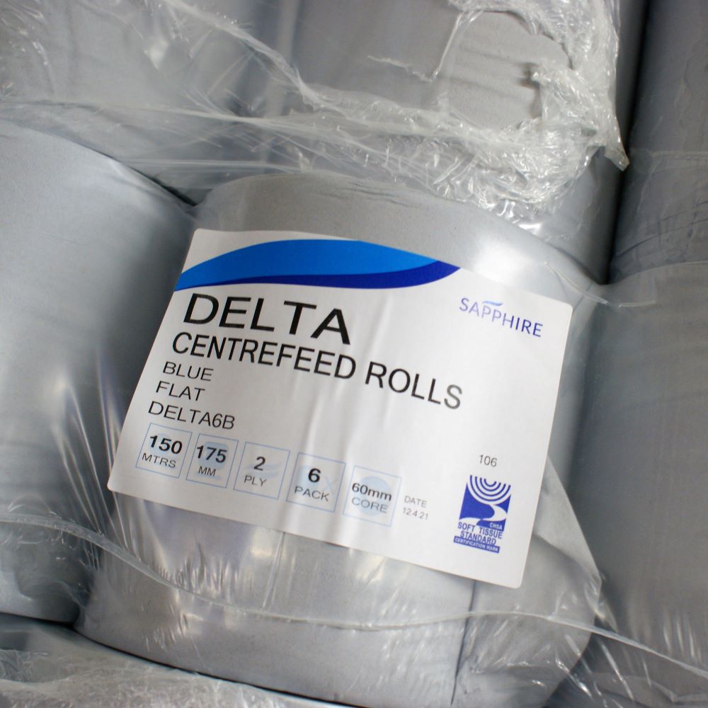 CENTRE FEED PAPER ROLLS 2 PLY  (PK OF 6) DELTA6B