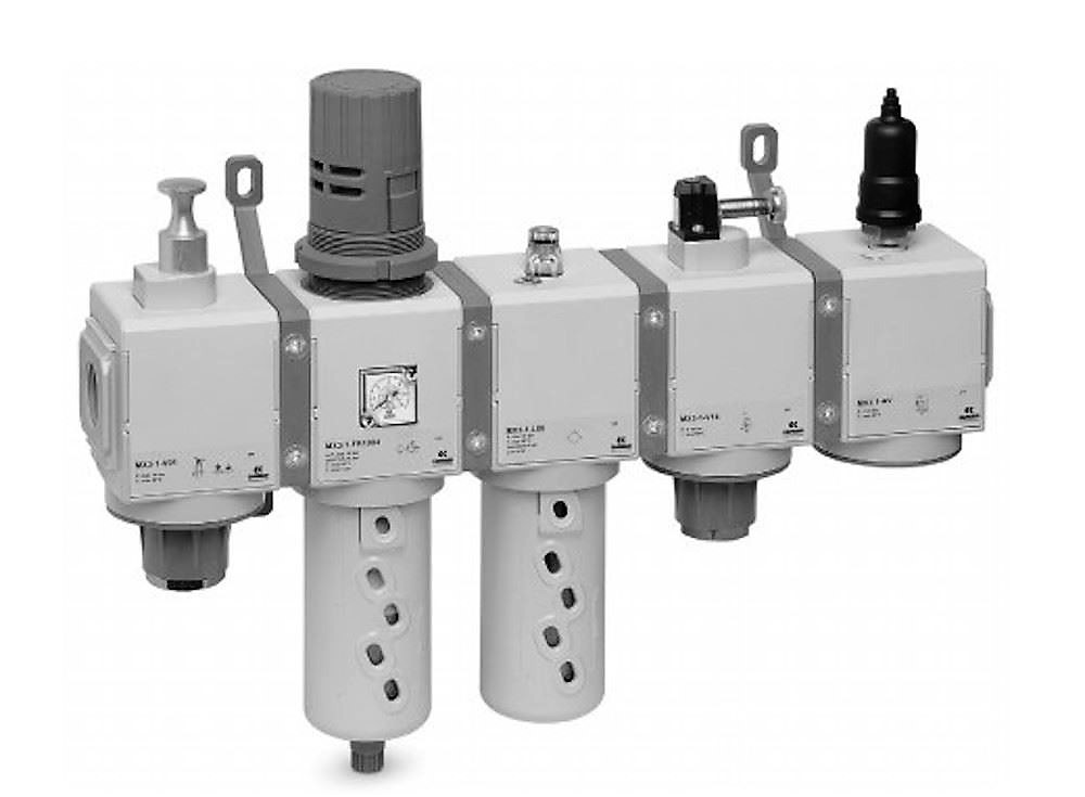 3/4 Filter - Regulator - Lubricator Wall Bracket, Boxed, Built In Gauge