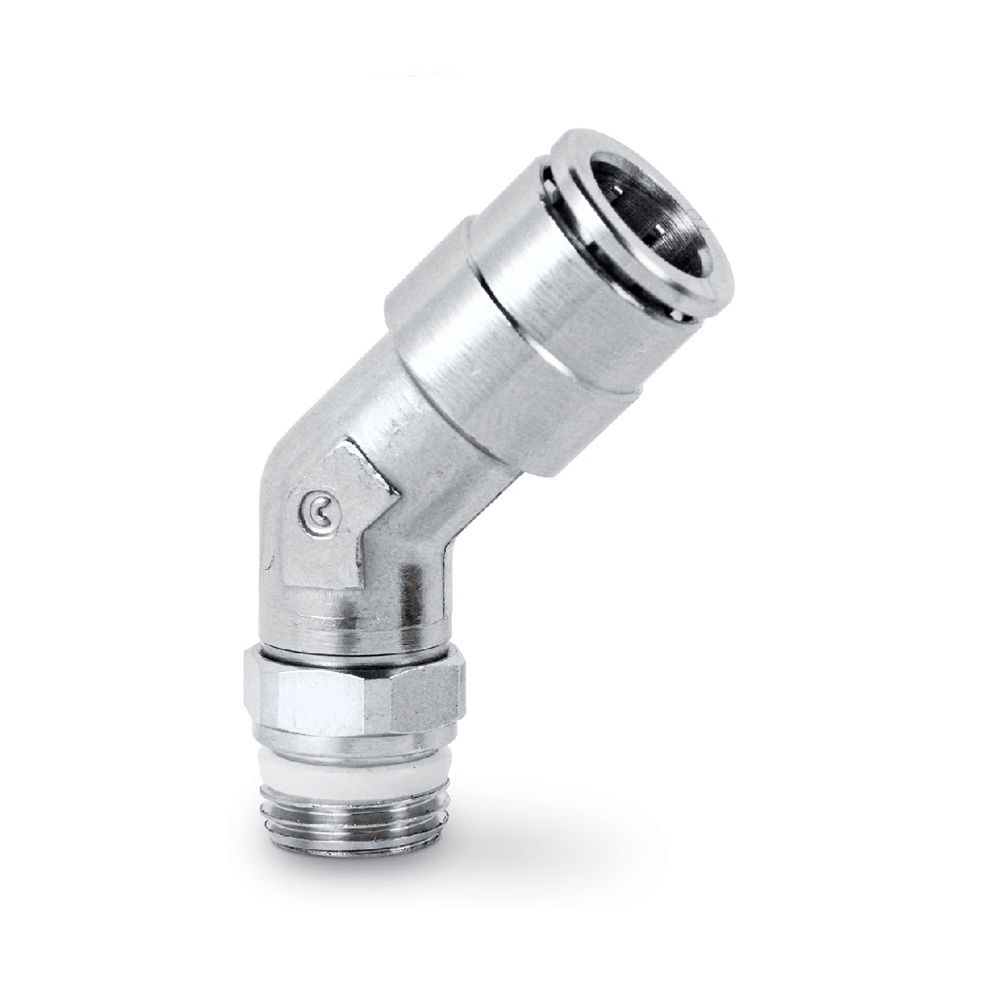 Push In Fitting Swivel 45° Elbow 10mm Tube 1/2