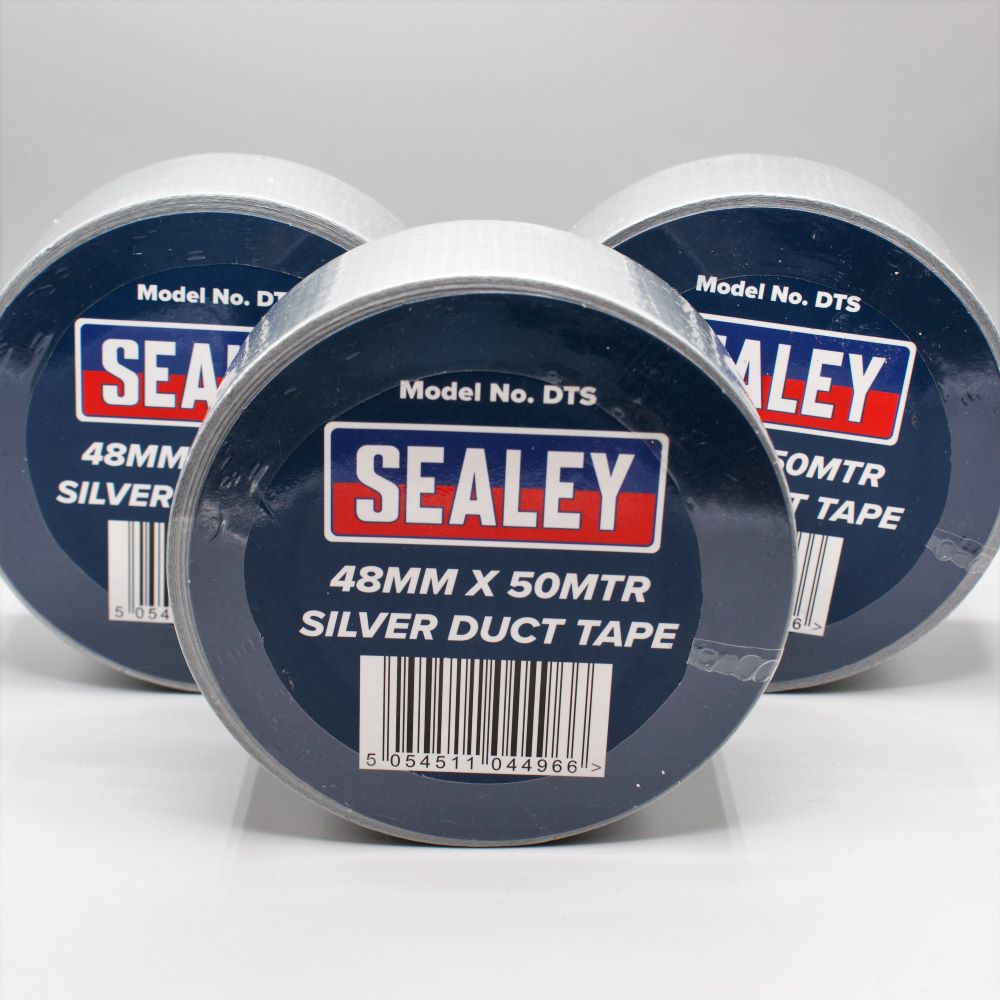 Sealey 48mm  Water-Proof Tape Silver 50mtr Long