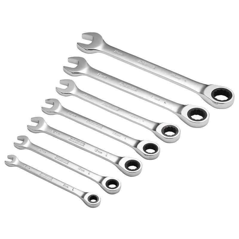 HI-TORQ® Metric Ratchet Combi Spanner Set (7pc)