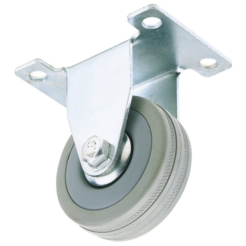 50MM RUBBER WHEEL FIXED PLATE