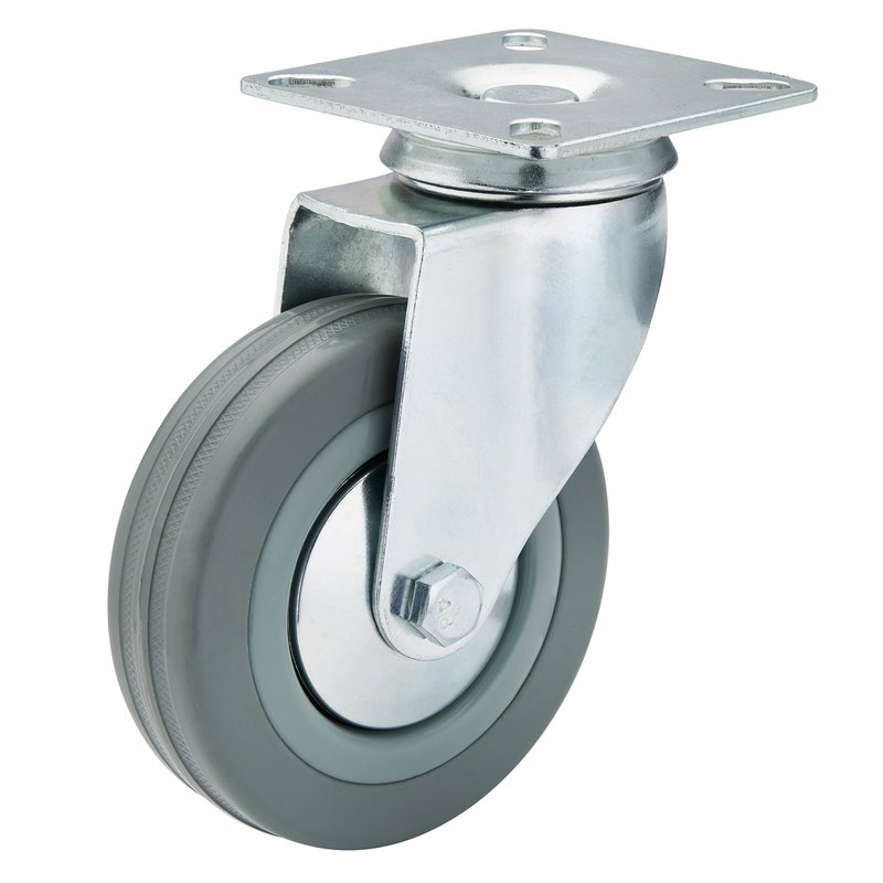 100MM RUBBER WHEEL SWIVEL PLATE