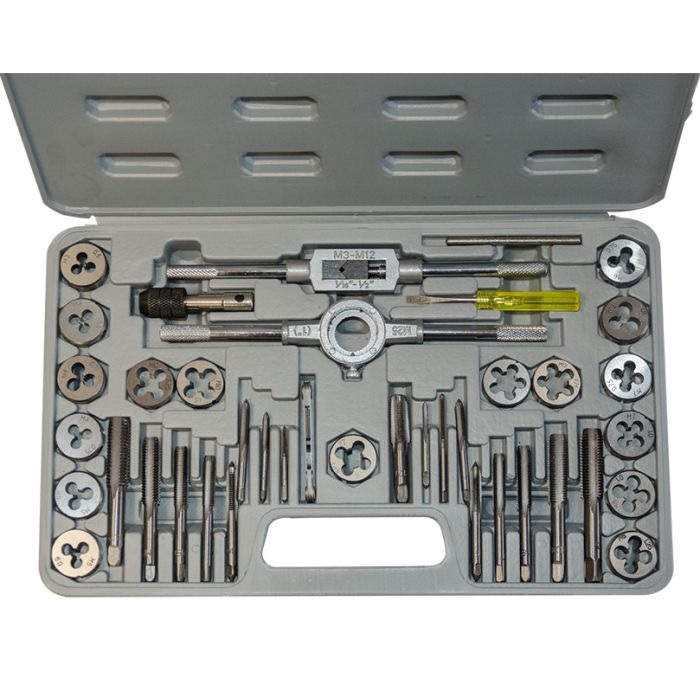 40 Piece Tap & Die Set Supplied with blow-moulded case