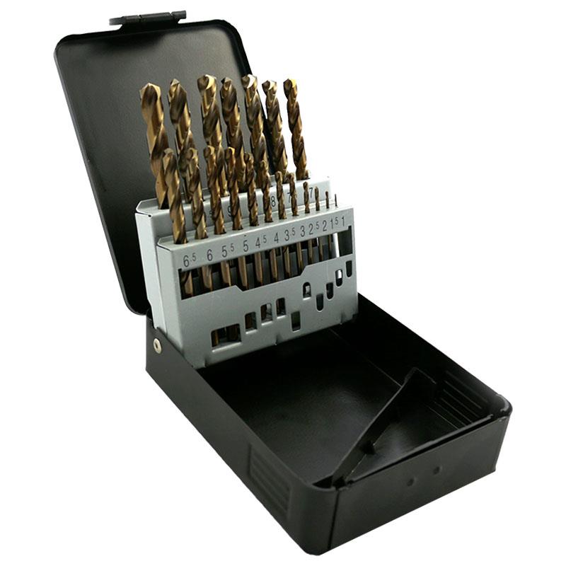 19pc Cobalt M35 HSS Drill Bit Kit