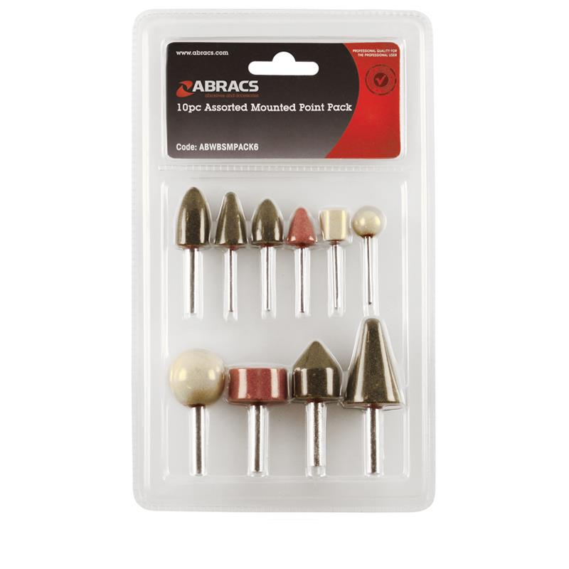 10pc ASSORTED MOUNTED POINT PACK