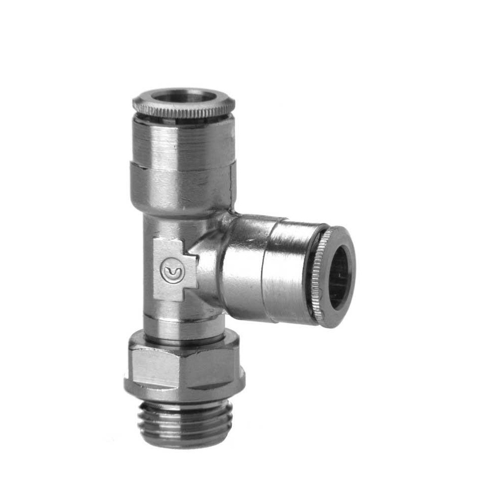 Push In Fitting Swivel Run Tee 10mm Tube 1/4